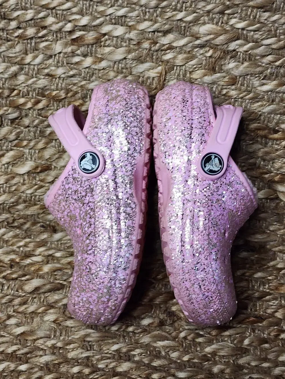 Crocs Shoes Child 9 Classic Lined Glitter Clog Pink Slip On Shoes School
